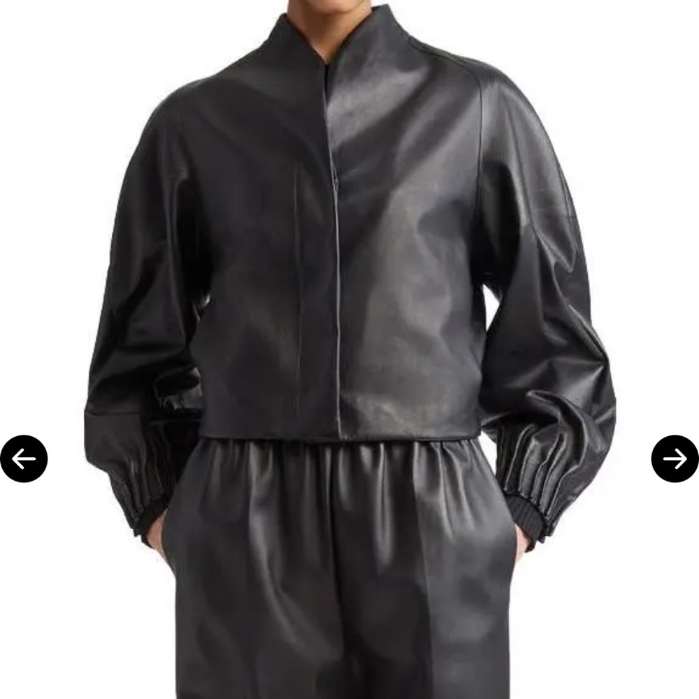 $4490 FFORME Aram Cropped Black Lambskin Leather Jacket - Picture 7 of 7